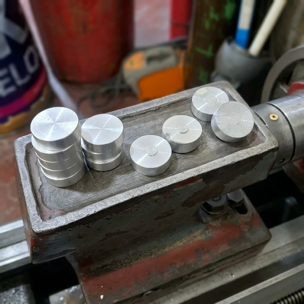 Serie de discos de aluminio producción